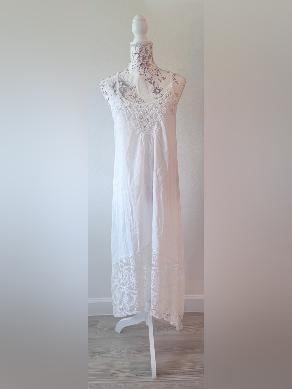 In Bloom by Jonquil Ivory Lace High Low Maxi Slip Dress Boho Coquette M
